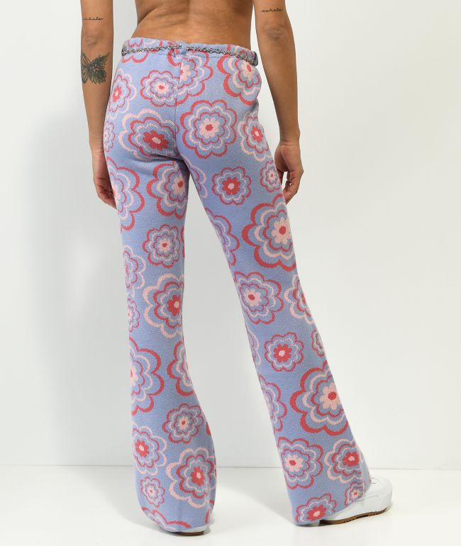 Ragged Priest Flower Power Purple Flare Pants - thumbnail 2