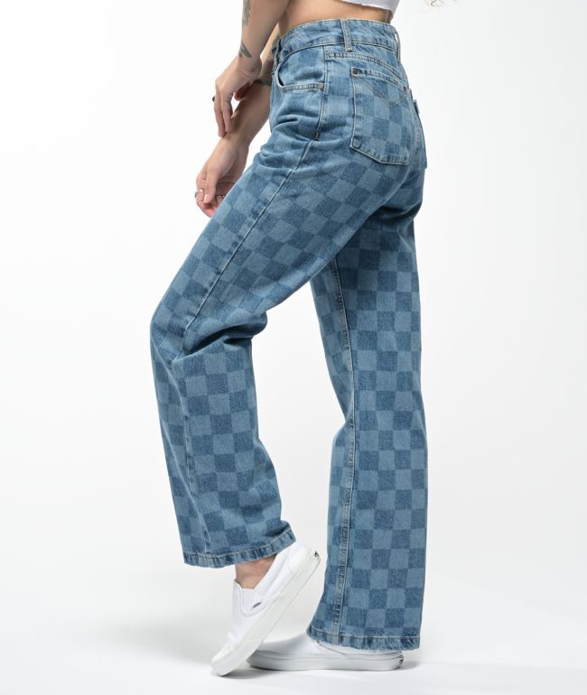 Ragged Priest Light Blue Checkered Jeans - thumbnail 3