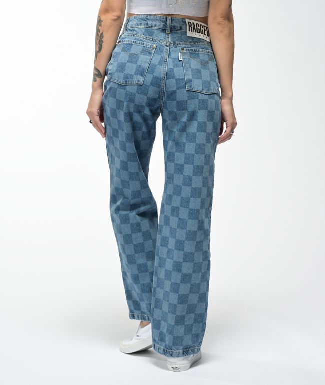 Ragged Priest Light Blue Checkered Jeans - thumbnail 2