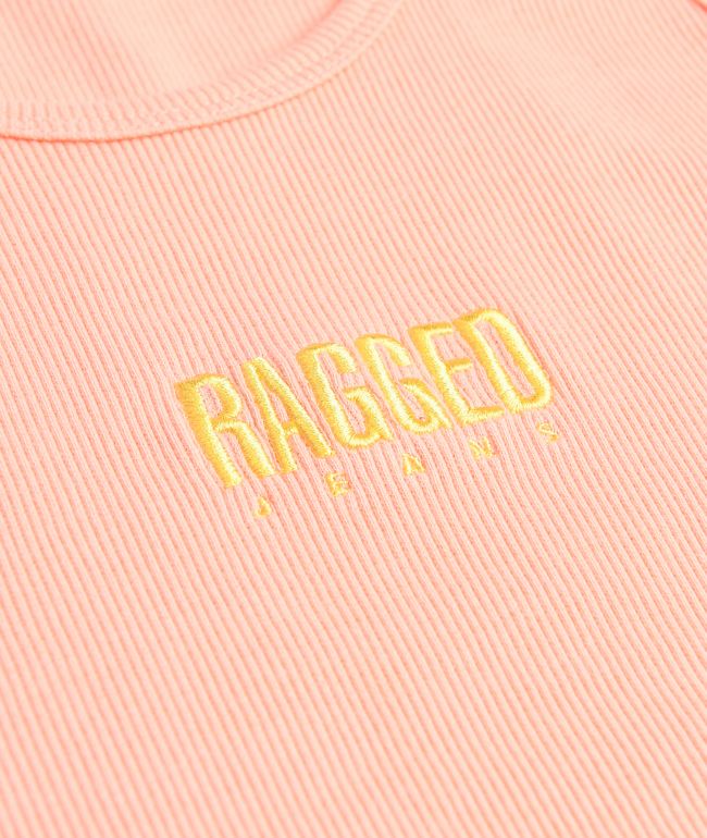 Ragged Priest Pink Ribbed Racerback Tank Top - thumbnail 3