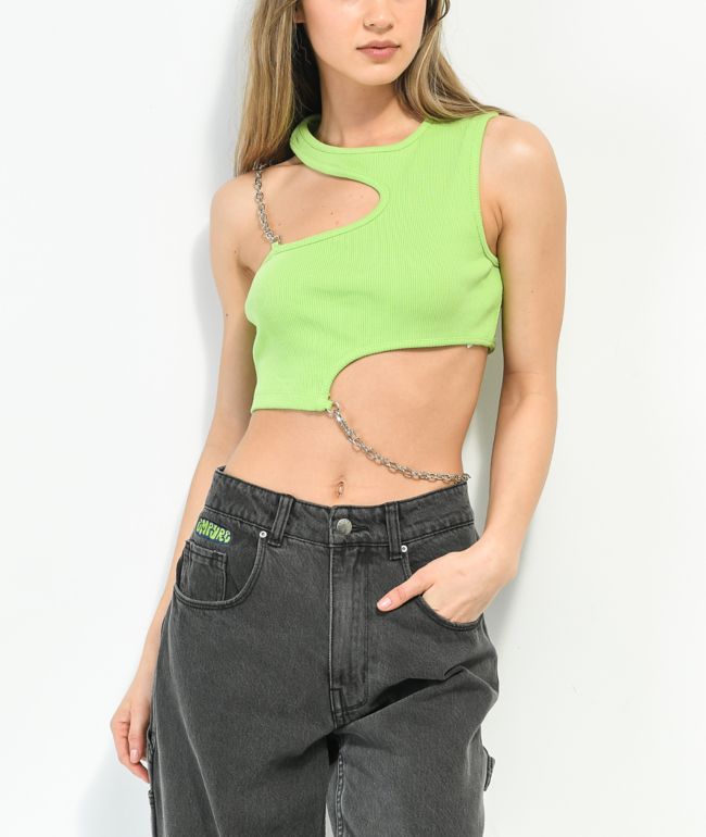 Ragged Priest Slither Green Tank Top