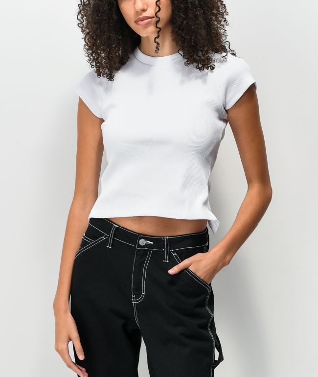 Ragged Priest Spaced Chain Back White Crop Top - thumbnail 2