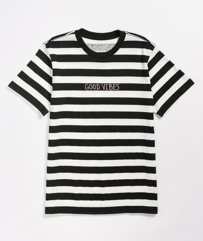 Rebels and Nomads Kids Good Vibes Black Stripe T-Shirt