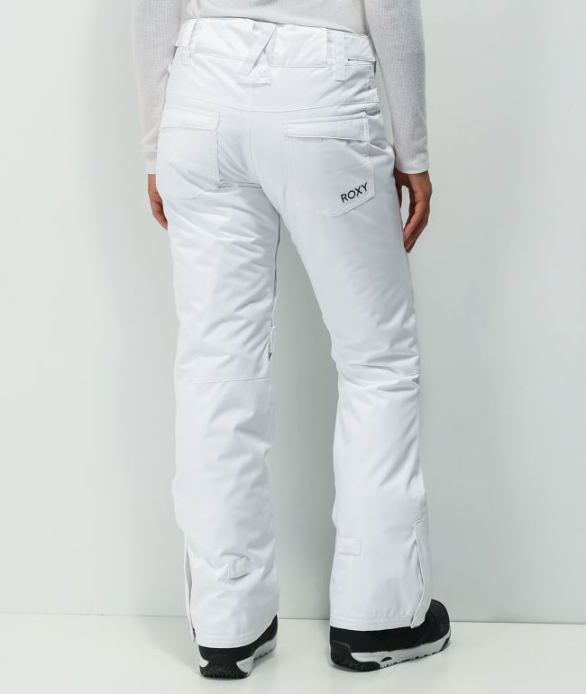 Roxy Backyard White 10K Snowboard Pants - thumbnail 2