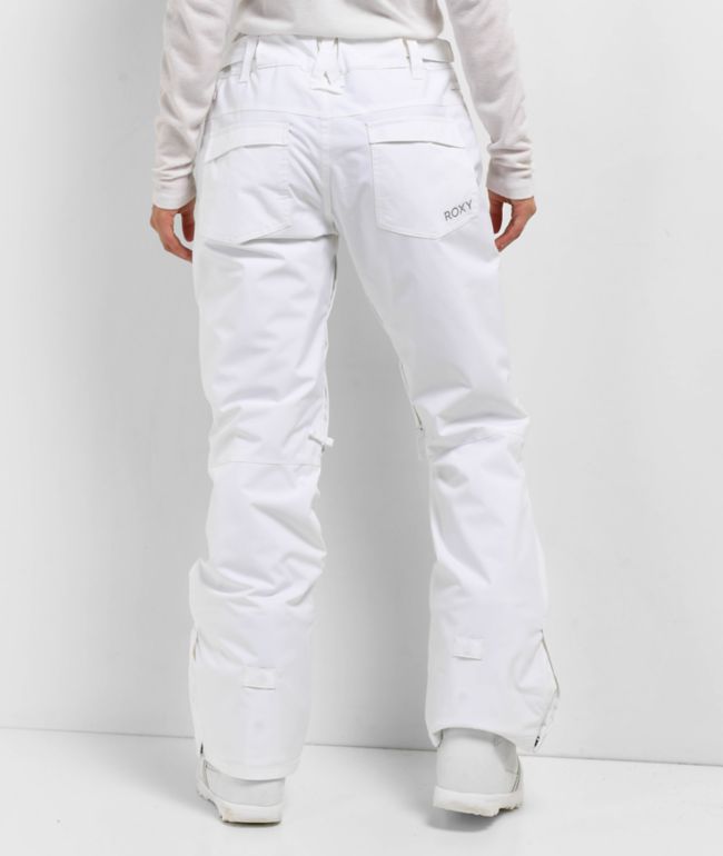 Roxy Backyard White 10K Snowboard Pants - thumbnail 2