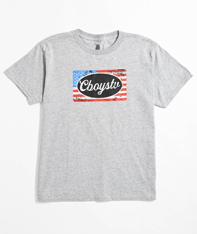 CboysTV Kids Stars & Bars Grey T-Shirt