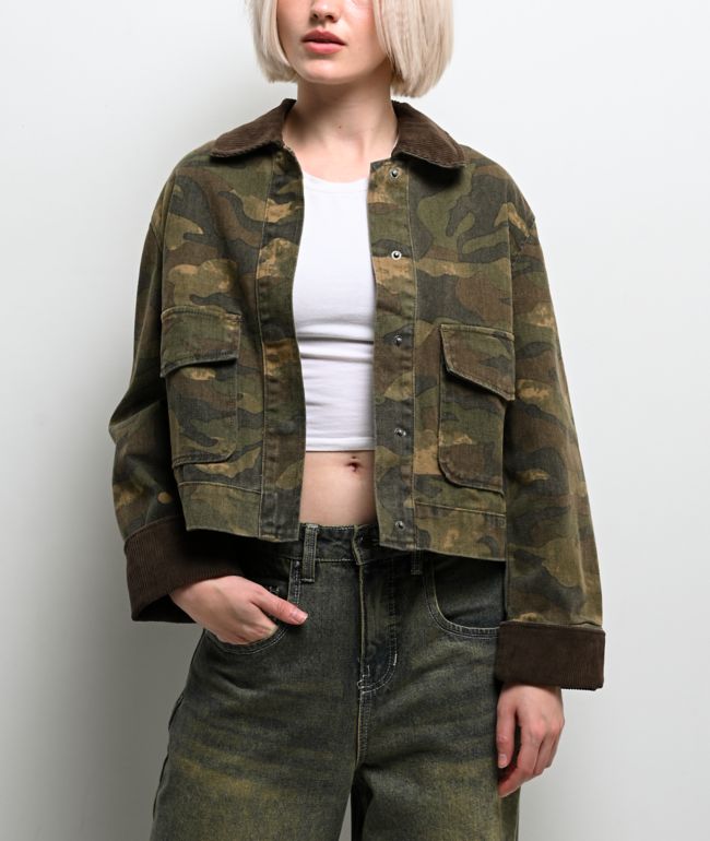 STOOSH Camo Wash Crop Barn Jacket - thumbnail 3