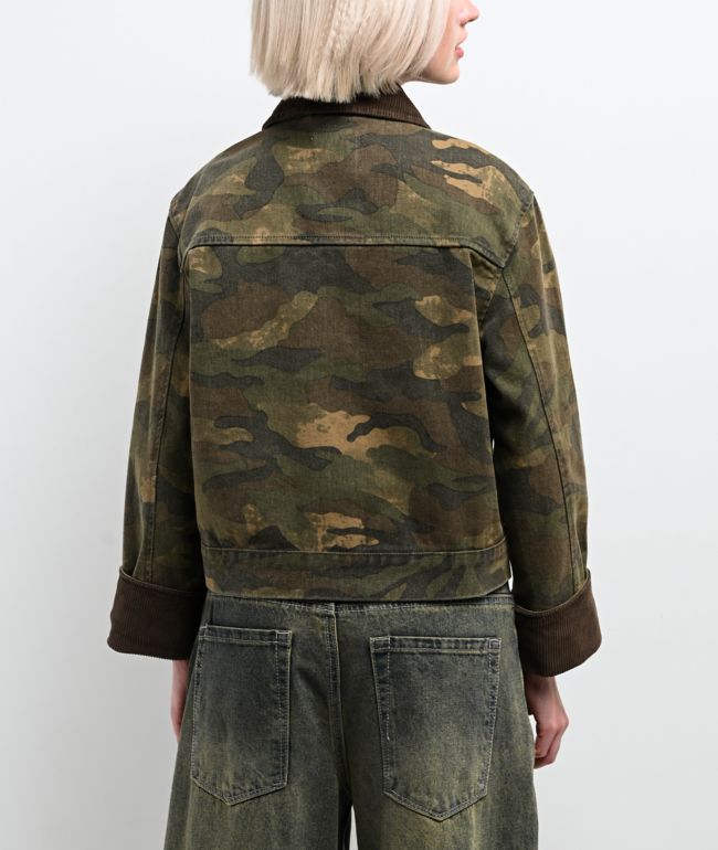 STOOSH Camo Wash Crop Barn Jacket - thumbnail 2