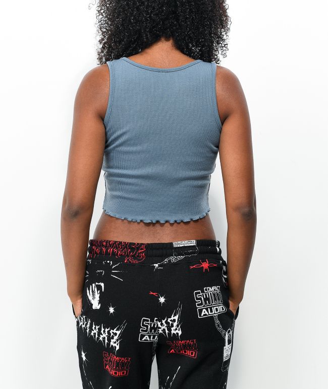 SWIXXZ Chaotic Blue Crop Tank Top - thumbnail 2