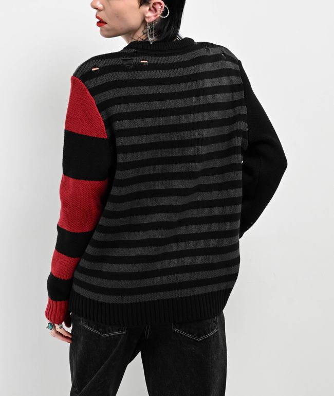 SWIXXZ Cyber Heart Black Stripe Sweater - thumbnail 2