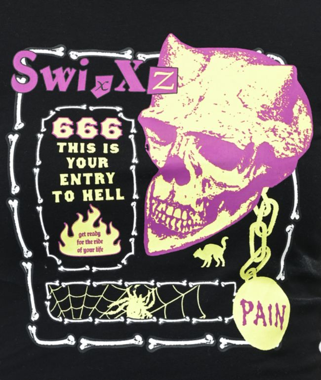 SWIXXZ Entry To Hell Black Crop T-Shirt - thumbnail 3