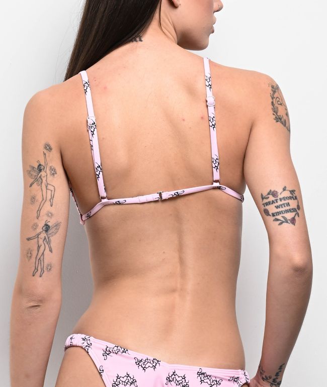 SWIXXZ Heart Flame Pink Triangle Bikini Top - thumbnail 2