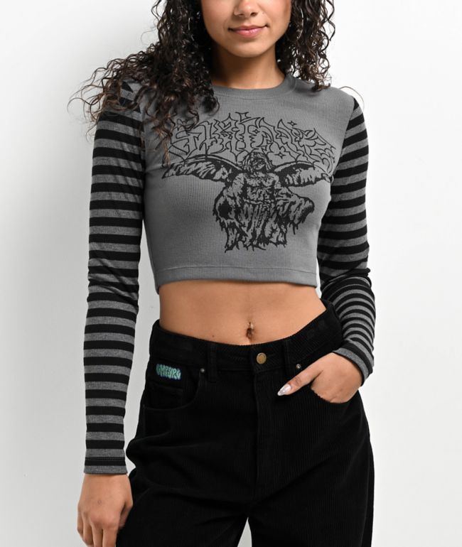 SWIXXZ Heavenly Grey Stripe Long Sleeve T-Shirt