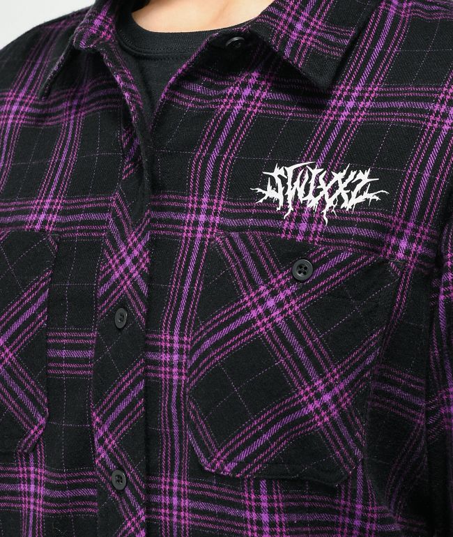 SWIXXZ Know Your Enemy Purple Flannel - thumbnail 3