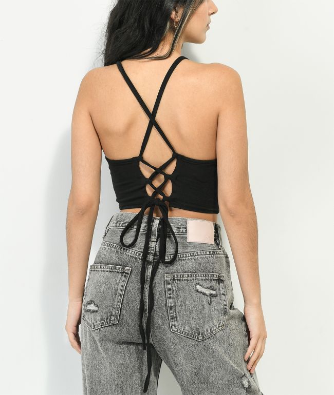 SWIXXZ Lil Devil Black Halter Top - thumbnail 2