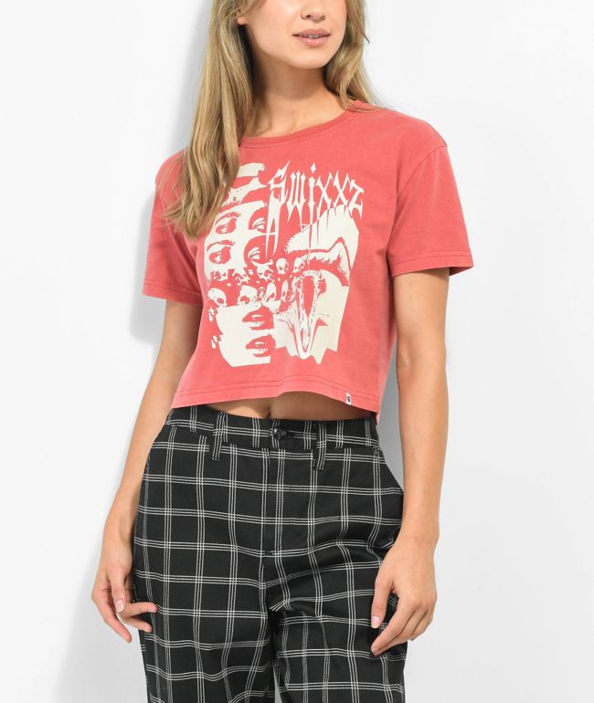 SWIXXZ Photo Opp Red Crop T-Shirt