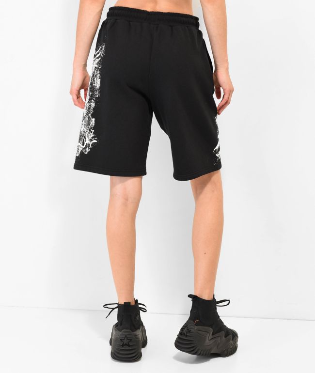 SWIXXZ Skull Pile Black Sweat Shorts - thumbnail 2
