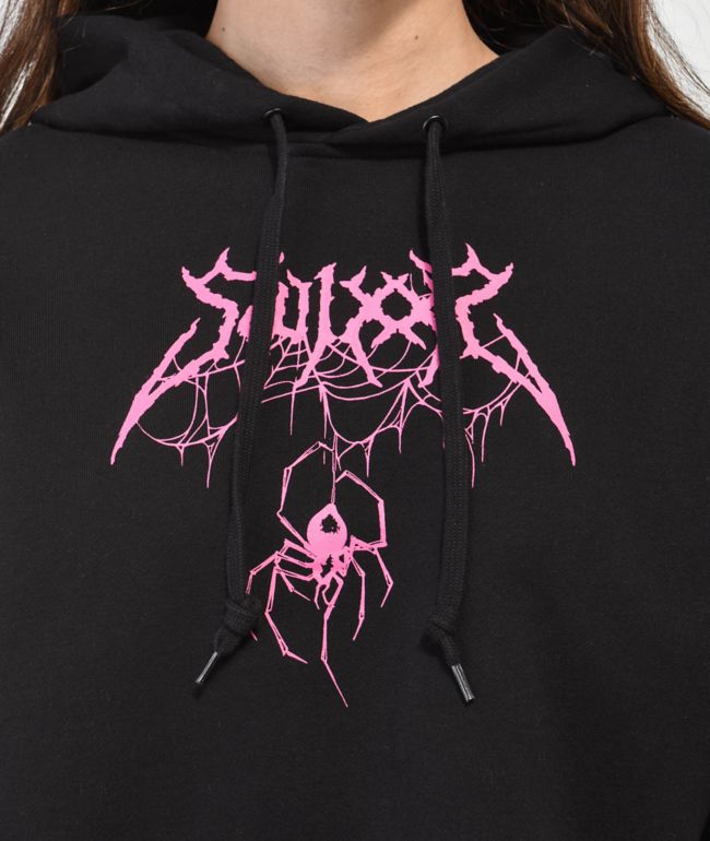 SWIXXZ Spider Black Crop Hoodie - thumbnail 3