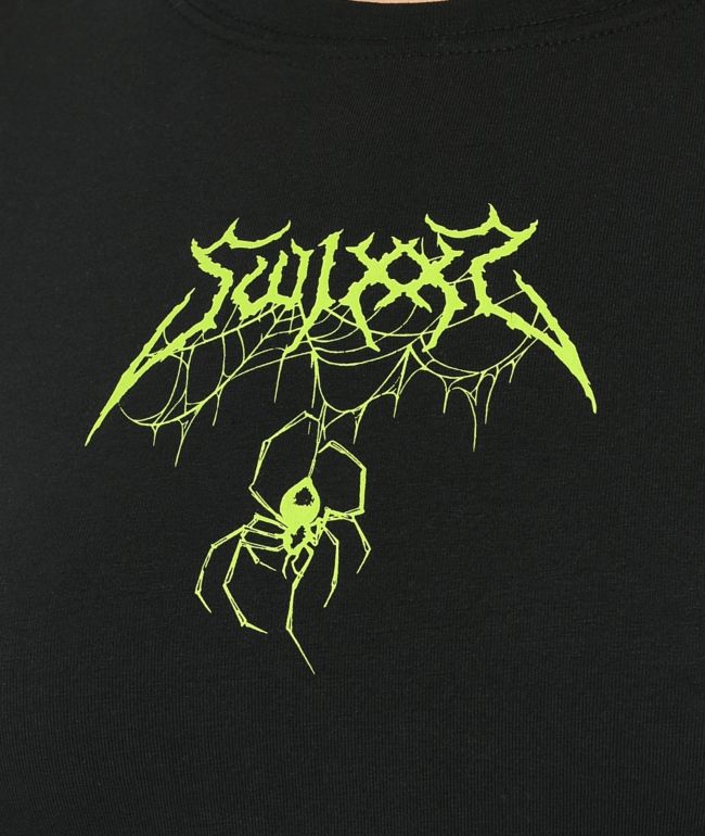SWIXXZ Spider Black Crop T-Shirt - thumbnail 2