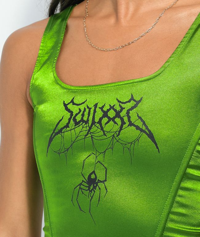 SWIXXZ Spider Green Corset Tank Top - thumbnail 3