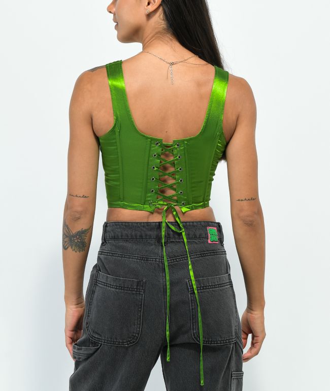 SWIXXZ Spider Green Corset Tank Top - thumbnail 2