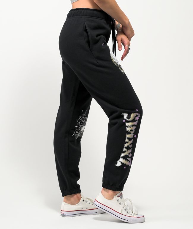 SWIXXZ Tangled Skull Black Jogger Sweatpants - thumbnail 3
