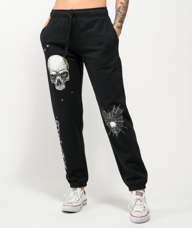 SWIXXZ Tangled Skull Black Jogger Sweatpants