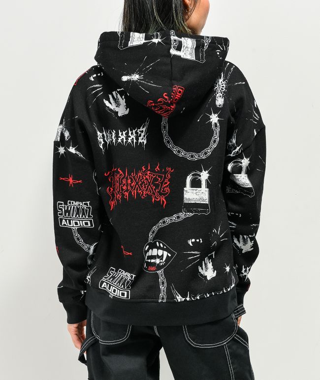 SWIXXZ Trouble Reactive Black Hoodie - thumbnail 2
