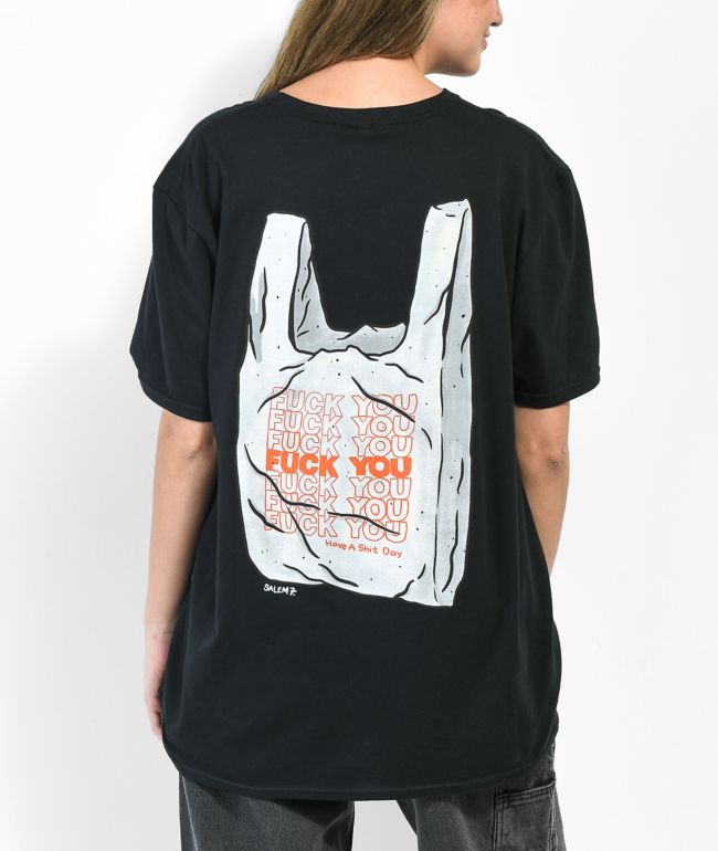 Salem7 Plastic Bag Black T-Shirt