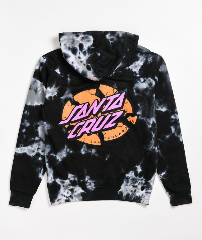 Santa Cruz Broken Dot Black & White Tie Dye Hoodie