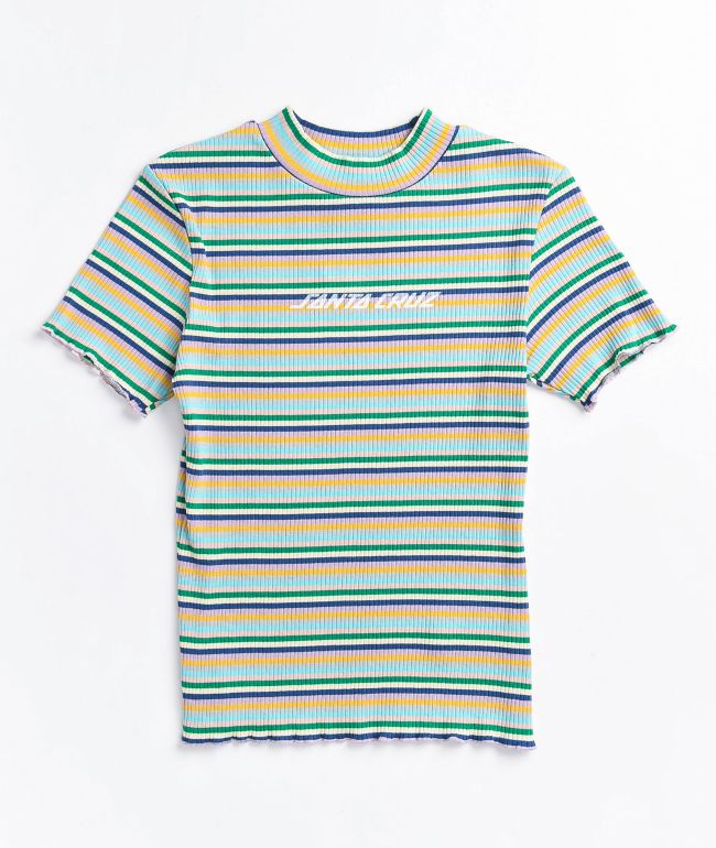 Santa Cruz Classic Strip Stripe Crop T-Shirt