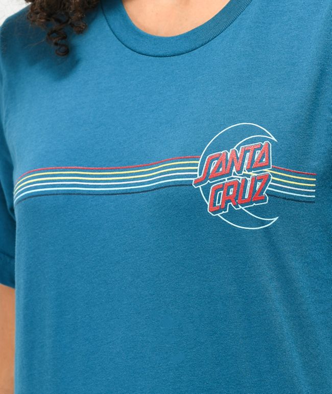 Santa Cruz Empty Moon Stripe Blue T-Shirt - thumbnail 3