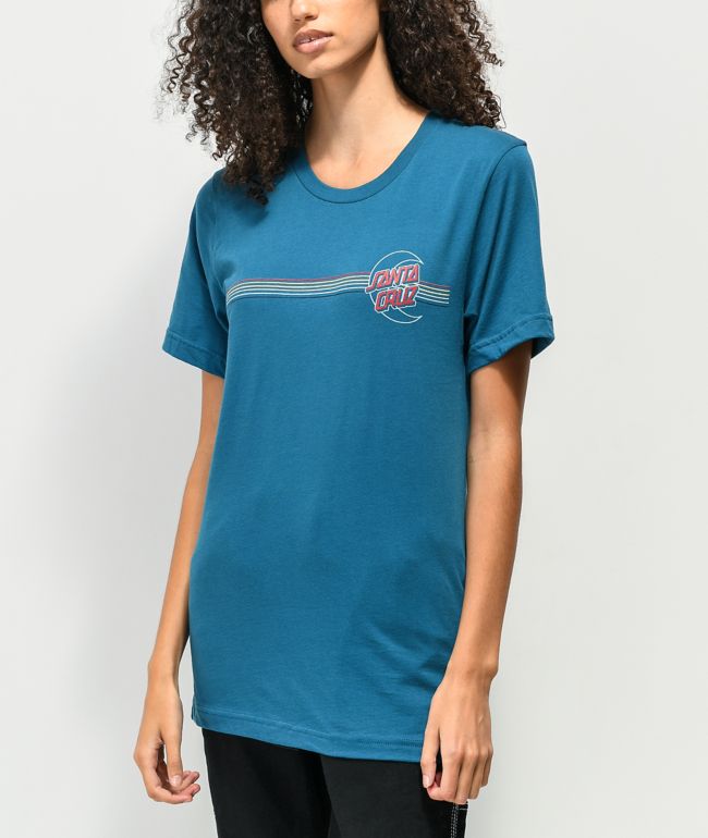 Santa Cruz Empty Moon Stripe Blue T-Shirt - thumbnail 2