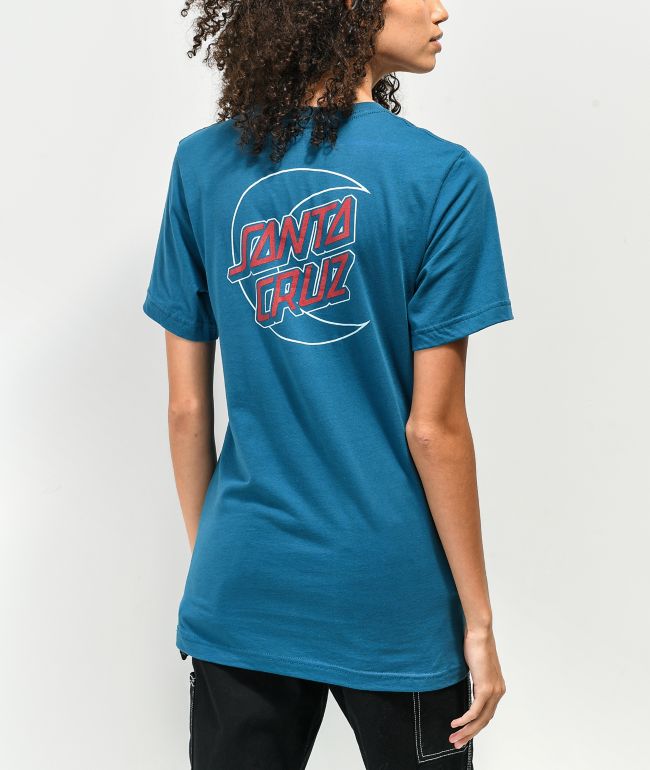 Santa Cruz Empty Moon Stripe Blue T-Shirt