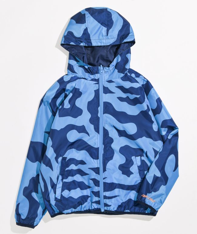 Santa Cruz Kids' Obscure Blue Reversible Windbreaker Jacket - thumbnail 2