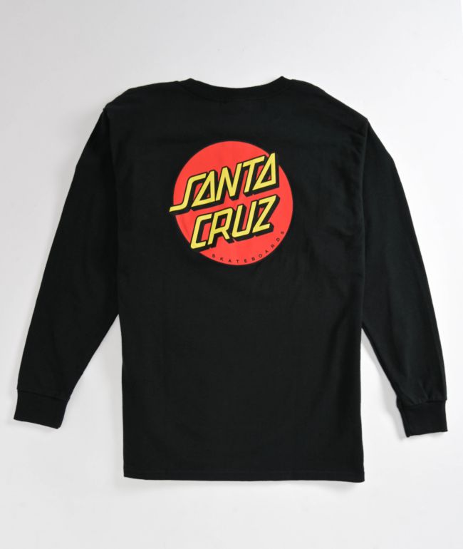 Santa Cruz Kids Classic Dot Black Long Sleeve T-Shirt