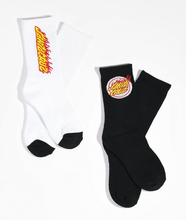 Santa Cruz Kids Flame 2 Pack Crew Socks