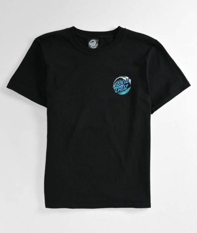 Santa Cruz Kids Wave Dot Black T-Shirt - thumbnail 2