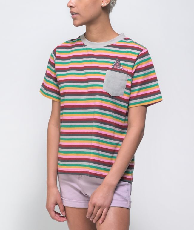 Santa Cruz Monarch Mushroom Dot Multi Stripe T-Shirt - thumbnail 2