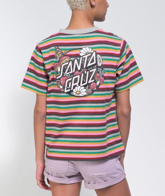 Santa Cruz Monarch Mushroom Dot Multi Stripe T-Shirt
