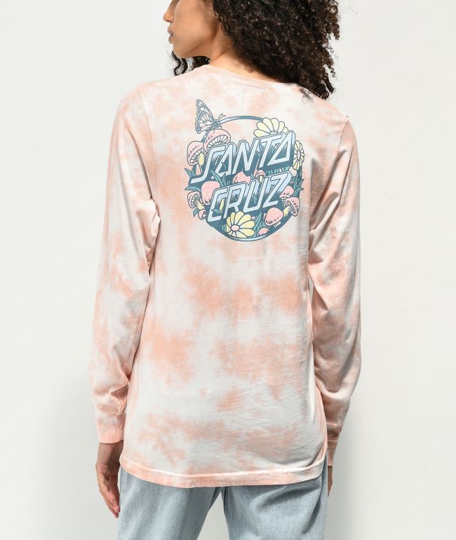 Santa Cruz Monarch Mushroom Dot Pink Tie Dye Long Sleeve T-Shirt