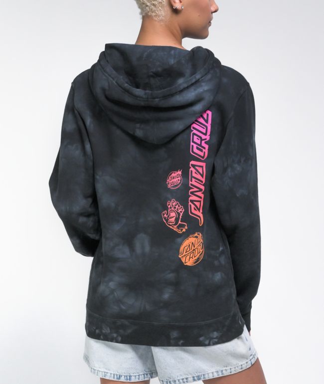 Santa Cruz Mono Group Dot Faded Black Tie Dye Hoodie