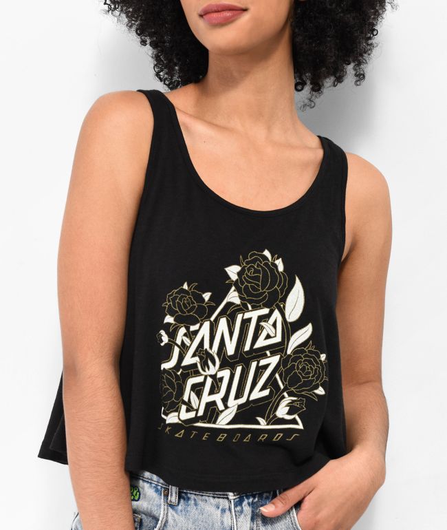 Santa Cruz Not A Dot Black Crop Tank Top - thumbnail 3