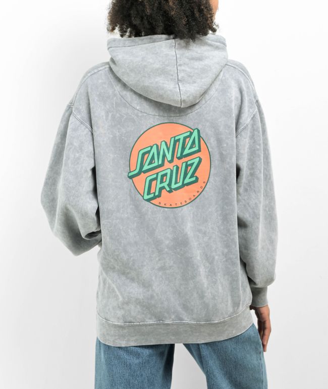Santa Cruz Other Dot Grey Mineral Wash Hoodie