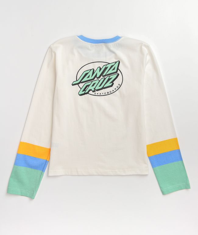 Santa Cruz Partial Oval Dot White & Multi Long Sleeve T-Shirt