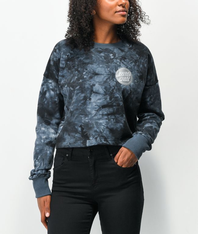 Santa Cruz Reverse Dot Grey Tie Dye Crewneck Sweatshirt - thumbnail 2