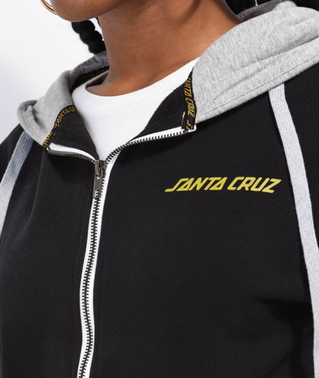 Santa Cruz Ringed Black Zip Hoodie - thumbnail 3