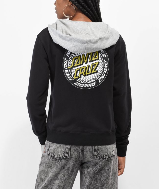 Santa Cruz Ringed Black Zip Hoodie