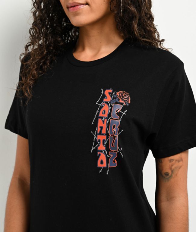 Santa Cruz Rose Wired Black T-Shirt - thumbnail 3