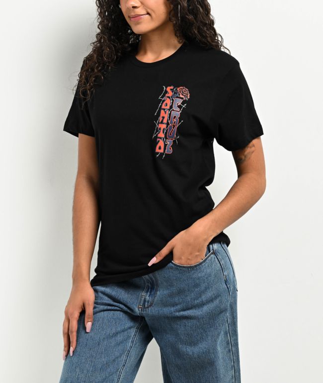 Santa Cruz Rose Wired Black T-Shirt - thumbnail 2